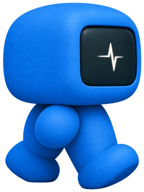 a cobalt bot walking the corridor